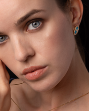 Load image into Gallery viewer, VITAMIN PINK ENERGY RIBBON STUDS - TURQUOISE