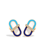 Load image into Gallery viewer, VITAMIN PINK HARMONY STUDS - LAPIS & TURQUOISE