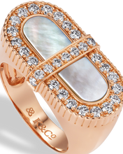 Load image into Gallery viewer, VITAMIN PINK RING - WHITE MOTHER-OF-PEARL