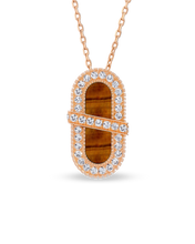 Load image into Gallery viewer, VITAMIN PINK ENERGY SAUTOIR - TIGER'S EYE