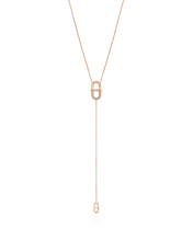 Load image into Gallery viewer, VITAMIN PINK LINE NECKLACE - RIBBON & DIAMONDS