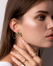 Load image into Gallery viewer, VITAMIN PINK ENERGY RIBBON STUDS - MALACHITE
