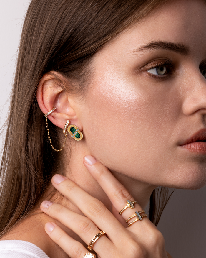 VITAMIN PINK ENERGY RIBBON STUDS - MALACHITE