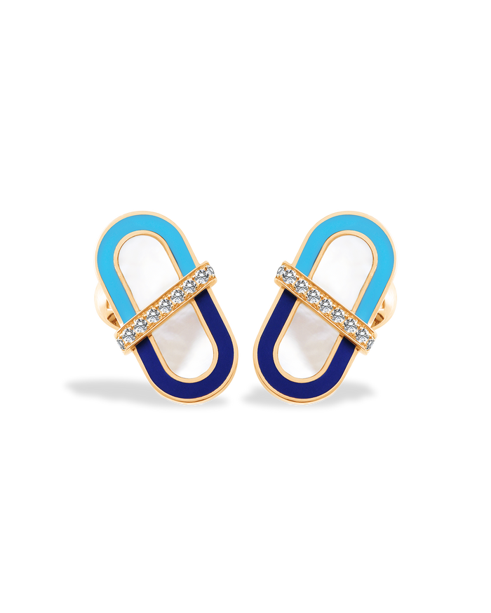 VITAMIN PINK HARMONY STUDS - LAPIS & TURQUOISE