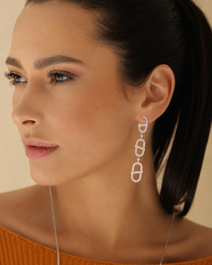 VITAMIN PINK 3-MOTIF DROP EARRINGS