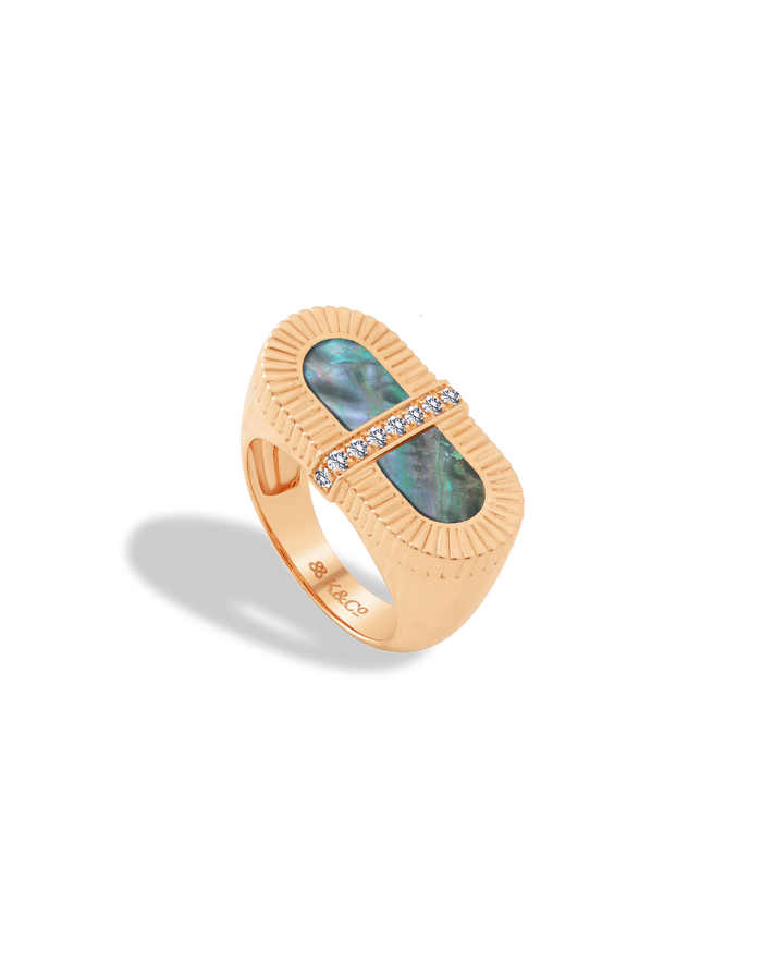 VITAMIN PINK COLOURS RING - GREY MOTHER-OF-PEARL