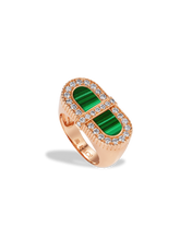 Load image into Gallery viewer, VITAMIN PINK COLOURS RING - MALACHITE
