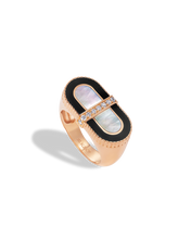 Load image into Gallery viewer, VITAMIN PINK COLOURS RING - ONYX &amp; MOTHER-OF-PEARL
