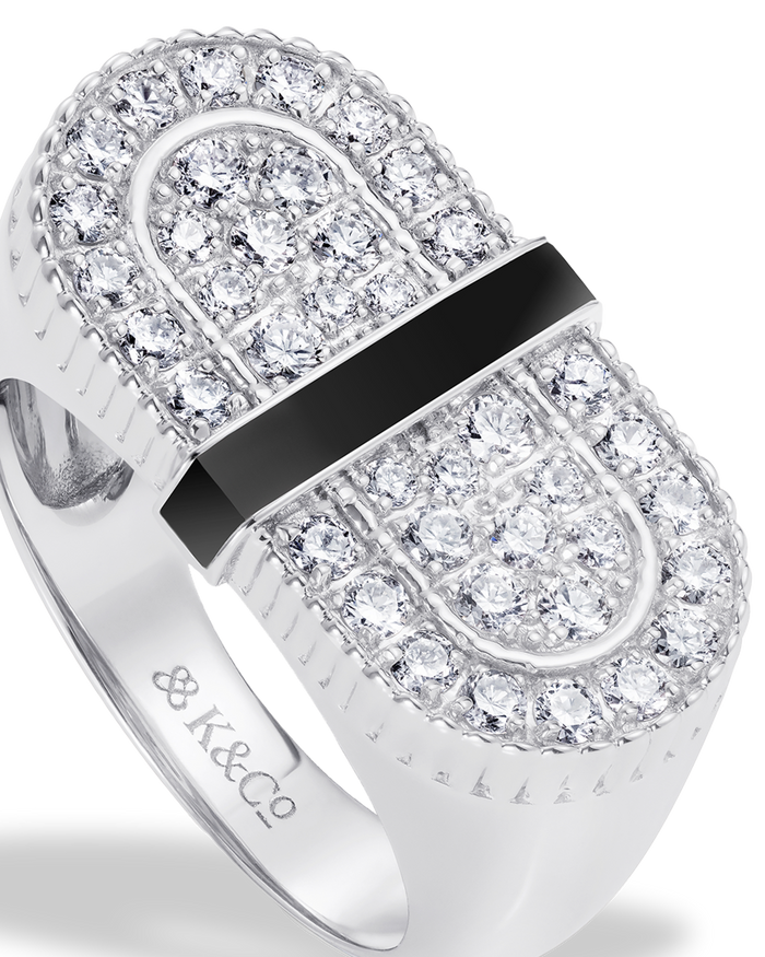 VITAMIN PINK COLOURS RING - PAVÉ & ONYX