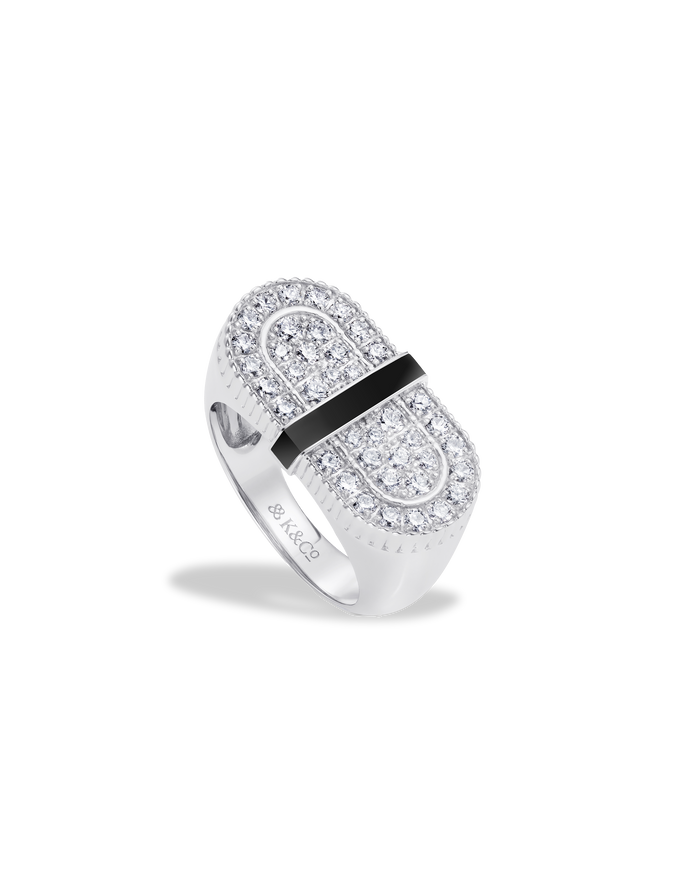 VITAMIN PINK COLOURS RING - PAVÉ & ONYX