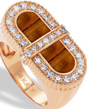 Load image into Gallery viewer, VITAMIN PINK COLOURS RING - TIGER'S EYE

