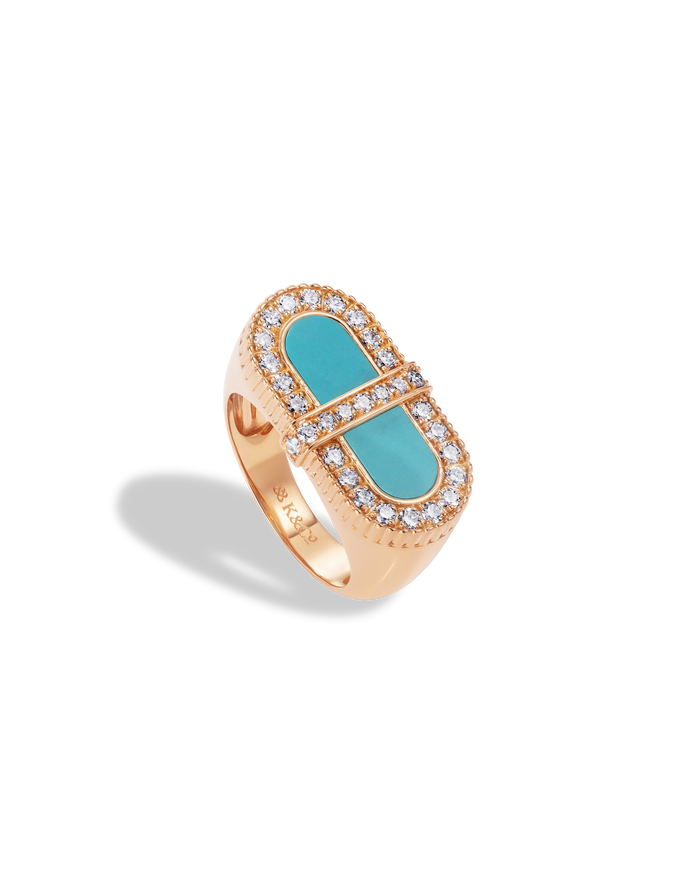 VITAMIN PINK COLOURS RING - TURQUOISE