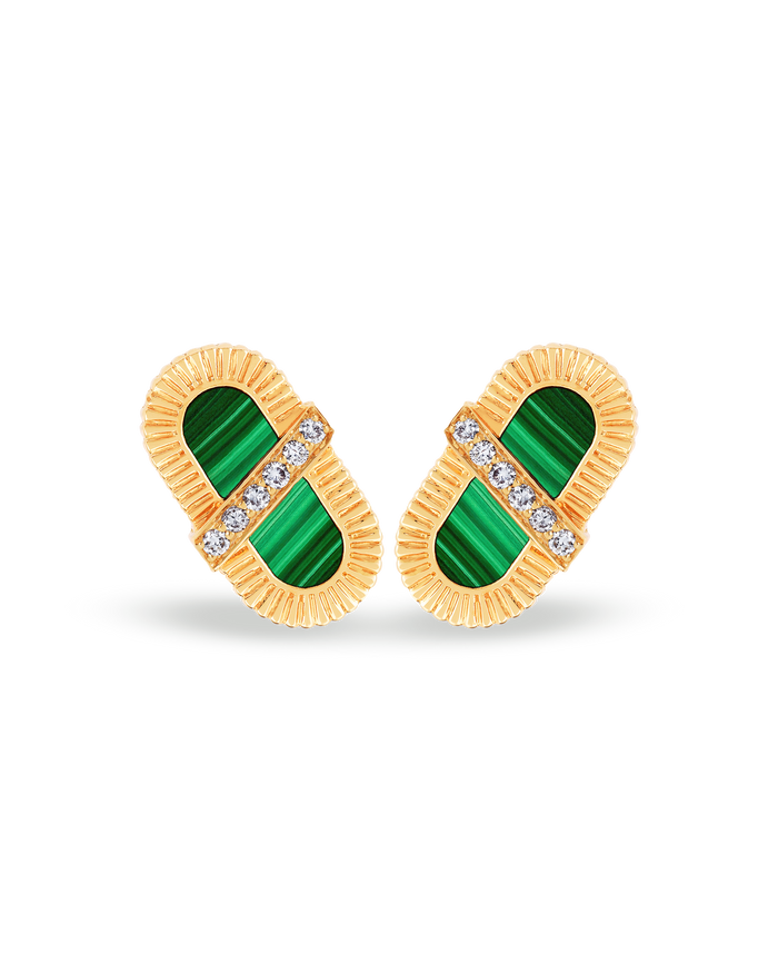 VITAMIN PINK ENERGY RIBBON STUDS - MALACHITE