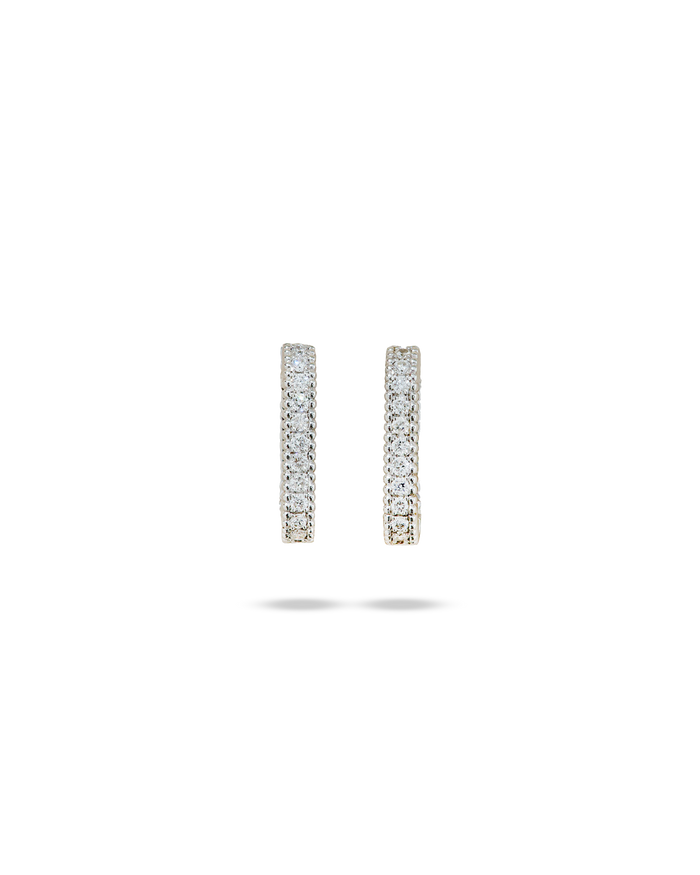 VITAMIN PINK RIBBON HOOPS - SMALL DIAMOND PAVÉ
