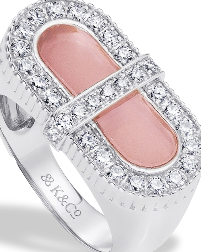 VITAMIN PINK COLOURS RING - PINK CHALCEDONY
