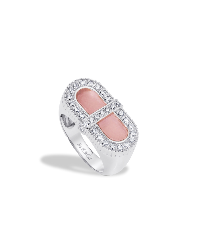 VITAMIN PINK COLOURS RING - PINK CHALCEDONY