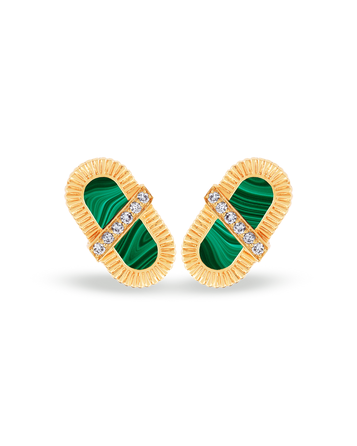 VITAMIN PINK ENERGY RIBBON STUDS - MALACHITE