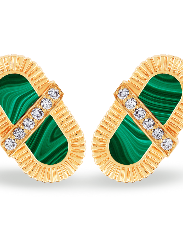 VITAMIN PINK ENERGY RIBBON STUDS - MALACHITE