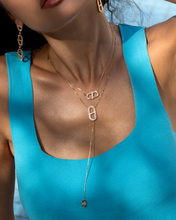 Load image into Gallery viewer, VITAMIN PINK LINE NECKLACE - RIBBON &amp; DIAMONDS
